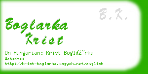 boglarka krist business card